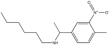 hexyl[1-(4-methyl-3-nitrophenyl)ethyl]amine,,结构式