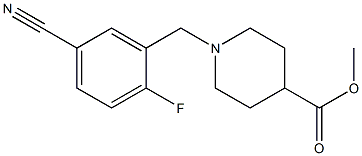 methyl 1-(5-cyano-2-fluorobenzyl)piperidine-4-carboxylate 结构式