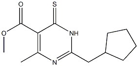 methyl 2-(cyclopentylmethyl)-4-methyl-6-thioxo-1,6-dihydropyrimidine-5-carboxylate,,结构式