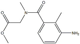 methyl 2-[(3-amino-2-methylphenyl)-N-methylformamido]acetate,,结构式