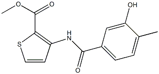 methyl 3-[(3-hydroxy-4-methylbenzene)amido]thiophene-2-carboxylate,,结构式