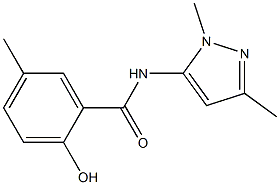 N-(1,3-dimethyl-1H-pyrazol-5-yl)-2-hydroxy-5-methylbenzamide,,结构式