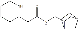 N-(1-{bicyclo[2.2.1]heptan-2-yl}ethyl)-2-(piperidin-2-yl)acetamide 化学構造式