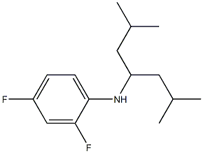 N-(2,6-dimethylheptan-4-yl)-2,4-difluoroaniline 结构式