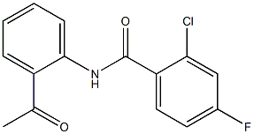 N-(2-acetylphenyl)-2-chloro-4-fluorobenzamide 化学構造式