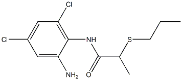 N-(2-amino-4,6-dichlorophenyl)-2-(propylsulfanyl)propanamide,,结构式