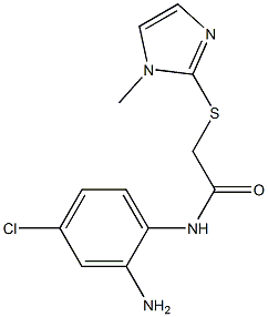 N-(2-amino-4-chlorophenyl)-2-[(1-methyl-1H-imidazol-2-yl)sulfanyl]acetamide,,结构式