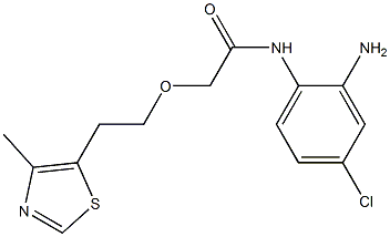 N-(2-amino-4-chlorophenyl)-2-[2-(4-methyl-1,3-thiazol-5-yl)ethoxy]acetamide,,结构式