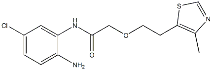 N-(2-amino-5-chlorophenyl)-2-[2-(4-methyl-1,3-thiazol-5-yl)ethoxy]acetamide,,结构式