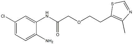 N-(2-amino-5-chlorophenyl)-2-[2-(4-methyl-1,3-thiazol-5-yl)ethoxy]acetamide 化学構造式