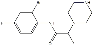 N-(2-bromo-4-fluorophenyl)-2-(piperazin-1-yl)propanamide,,结构式