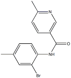 N-(2-bromo-4-methylphenyl)-6-methylnicotinamide 结构式