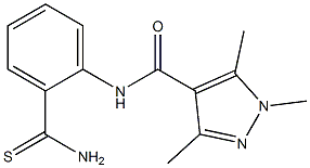 N-(2-carbamothioylphenyl)-1,3,5-trimethyl-1H-pyrazole-4-carboxamide 化学構造式
