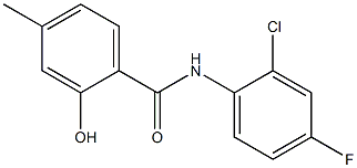 N-(2-chloro-4-fluorophenyl)-2-hydroxy-4-methylbenzamide,,结构式