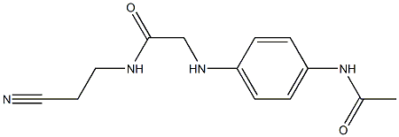 N-(2-cyanoethyl)-2-[(4-acetamidophenyl)amino]acetamide 化学構造式