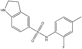 N-(2-fluoro-4-methylphenyl)-2,3-dihydro-1H-indole-5-sulfonamide 化学構造式
