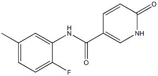 N-(2-fluoro-5-methylphenyl)-6-oxo-1,6-dihydropyridine-3-carboxamide 化学構造式