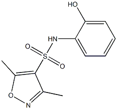 N-(2-hydroxyphenyl)-3,5-dimethyl-1,2-oxazole-4-sulfonamide 化学構造式