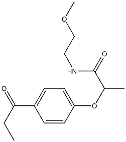 N-(2-methoxyethyl)-2-(4-propanoylphenoxy)propanamide,,结构式