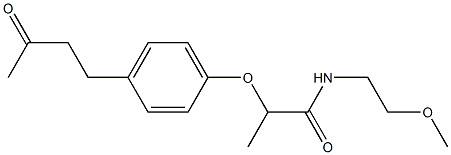 N-(2-methoxyethyl)-2-[4-(3-oxobutyl)phenoxy]propanamide 结构式