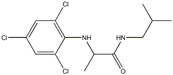 N-(2-methylpropyl)-2-[(2,4,6-trichlorophenyl)amino]propanamide,,结构式