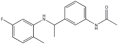 N-(3-{1-[(5-fluoro-2-methylphenyl)amino]ethyl}phenyl)acetamide 化学構造式