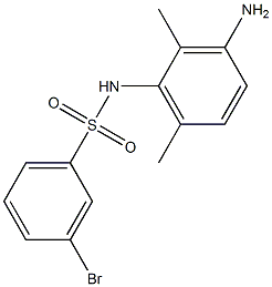N-(3-amino-2,6-dimethylphenyl)-3-bromobenzene-1-sulfonamide 化学構造式