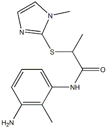 N-(3-amino-2-methylphenyl)-2-[(1-methyl-1H-imidazol-2-yl)sulfanyl]propanamide,,结构式