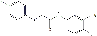 N-(3-amino-4-chlorophenyl)-2-[(2,4-dimethylphenyl)sulfanyl]acetamide,,结构式