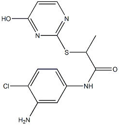 N-(3-amino-4-chlorophenyl)-2-[(4-hydroxypyrimidin-2-yl)sulfanyl]propanamide 化学構造式