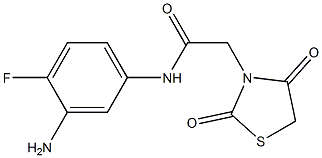 N-(3-amino-4-fluorophenyl)-2-(2,4-dioxo-1,3-thiazolidin-3-yl)acetamide 结构式