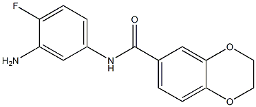 N-(3-amino-4-fluorophenyl)-2,3-dihydro-1,4-benzodioxine-6-carboxamide Struktur