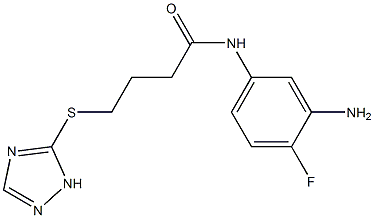 N-(3-amino-4-fluorophenyl)-4-(1H-1,2,4-triazol-5-ylsulfanyl)butanamide Struktur