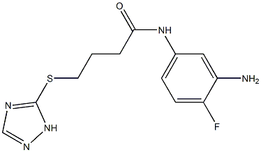 N-(3-amino-4-fluorophenyl)-4-(1H-1,2,4-triazol-5-ylsulfanyl)butanamide 结构式