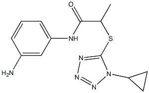 N-(3-aminophenyl)-2-[(1-cyclopropyl-1H-1,2,3,4-tetrazol-5-yl)sulfanyl]propanamide,,结构式