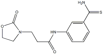 N-(3-carbamothioylphenyl)-3-(2-oxo-1,3-oxazolidin-3-yl)propanamide Structure