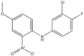 N-(3-chloro-4-fluorophenyl)-4-methoxy-2-nitroaniline Struktur
