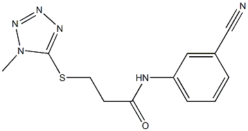 N-(3-cyanophenyl)-3-[(1-methyl-1H-1,2,3,4-tetrazol-5-yl)sulfanyl]propanamide 化学構造式