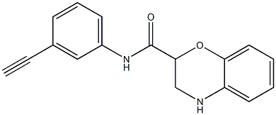 N-(3-ethynylphenyl)-3,4-dihydro-2H-1,4-benzoxazine-2-carboxamide 结构式