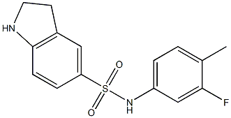 N-(3-fluoro-4-methylphenyl)-2,3-dihydro-1H-indole-5-sulfonamide 结构式