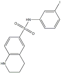 N-(3-iodophenyl)-1,2,3,4-tetrahydroquinoline-6-sulfonamide 化学構造式