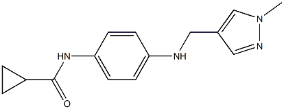 N-(4-{[(1-methyl-1H-pyrazol-4-yl)methyl]amino}phenyl)cyclopropanecarboxamide,,结构式