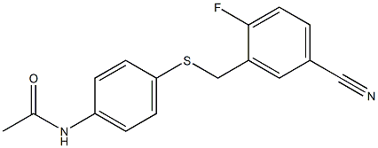 N-(4-{[(5-cyano-2-fluorophenyl)methyl]sulfanyl}phenyl)acetamide,,结构式