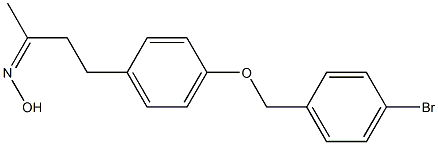 N-(4-{4-[(4-bromophenyl)methoxy]phenyl}butan-2-ylidene)hydroxylamine 化学構造式