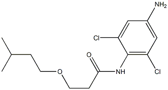 N-(4-amino-2,6-dichlorophenyl)-3-(3-methylbutoxy)propanamide 化学構造式