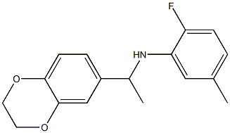 N-[1-(2,3-dihydro-1,4-benzodioxin-6-yl)ethyl]-2-fluoro-5-methylaniline Structure