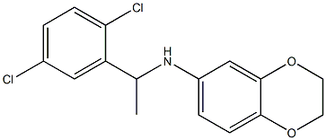 N-[1-(2,5-dichlorophenyl)ethyl]-2,3-dihydro-1,4-benzodioxin-6-amine 结构式