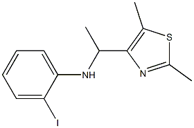 N-[1-(2,5-dimethyl-1,3-thiazol-4-yl)ethyl]-2-iodoaniline 化学構造式