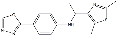 N-[1-(2,5-dimethyl-1,3-thiazol-4-yl)ethyl]-4-(1,3,4-oxadiazol-2-yl)aniline,,结构式