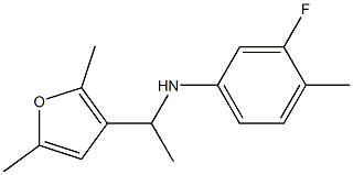 N-[1-(2,5-dimethylfuran-3-yl)ethyl]-3-fluoro-4-methylaniline,,结构式